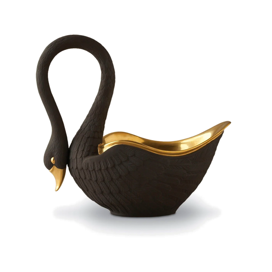 Swan Bowl Black | Front view of Swan Bowl Black L'OBJECT
