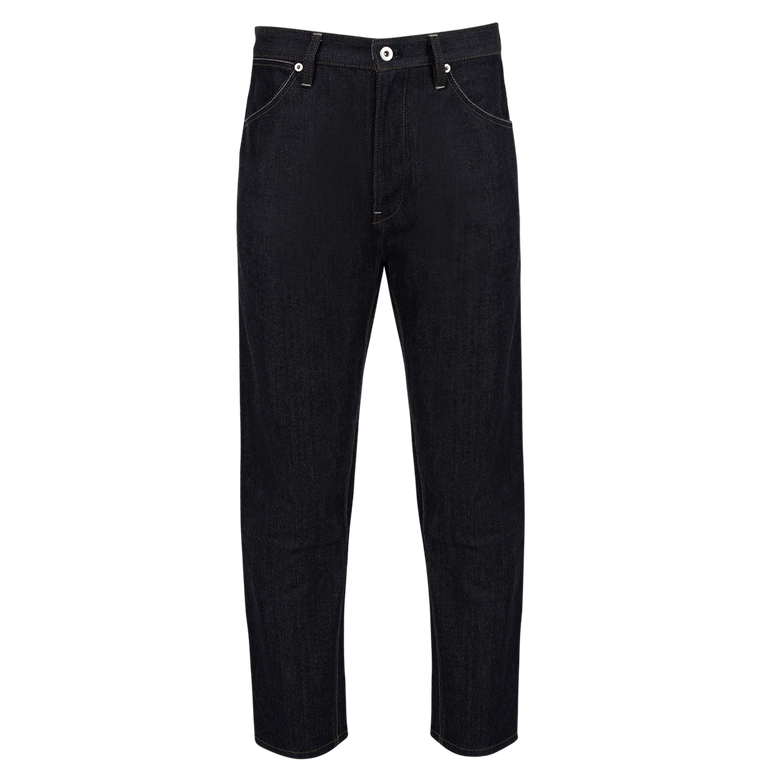 Logo-Patch Jeans | Front View of JIL SANDER Logo-Patch Jeans in Blue Denim