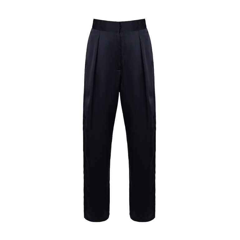 Silk Work Pant Iris | Front view of Silk Work Pant Iris DUSAN