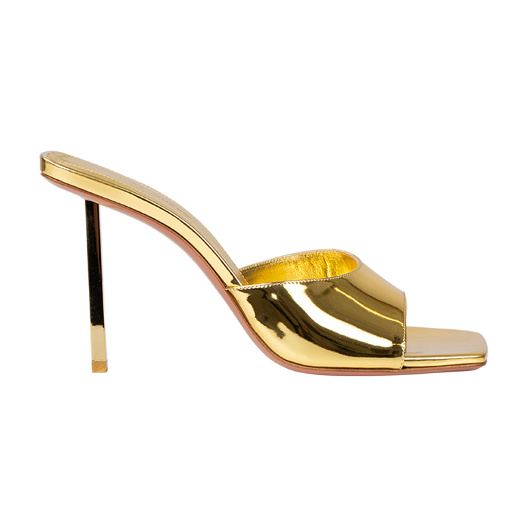 Laura Metallic-Leather Sandal | Front view of Laura Metallic-Leather Sandal AMINA MUADDI