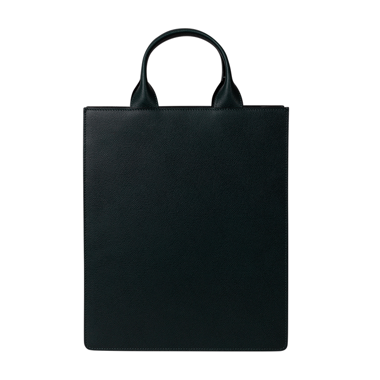 Green Boxy Top-Handle Mini Bag | Back view of Green Boxy Top-Handle Mini Bag VALEXTRA