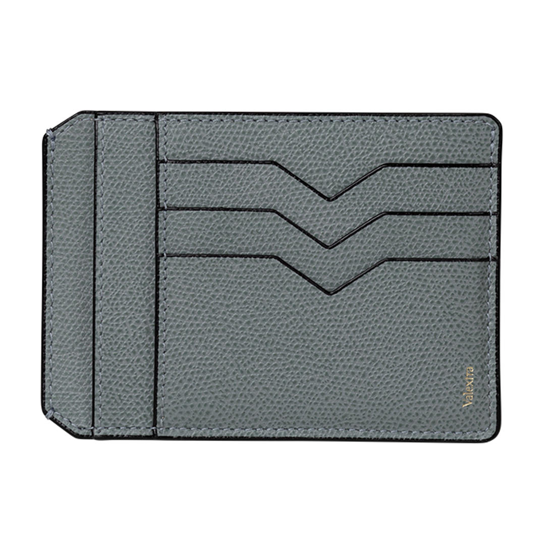 Blue Card Case Holder | Front view of Blue Card Case Holder VALEXTRA