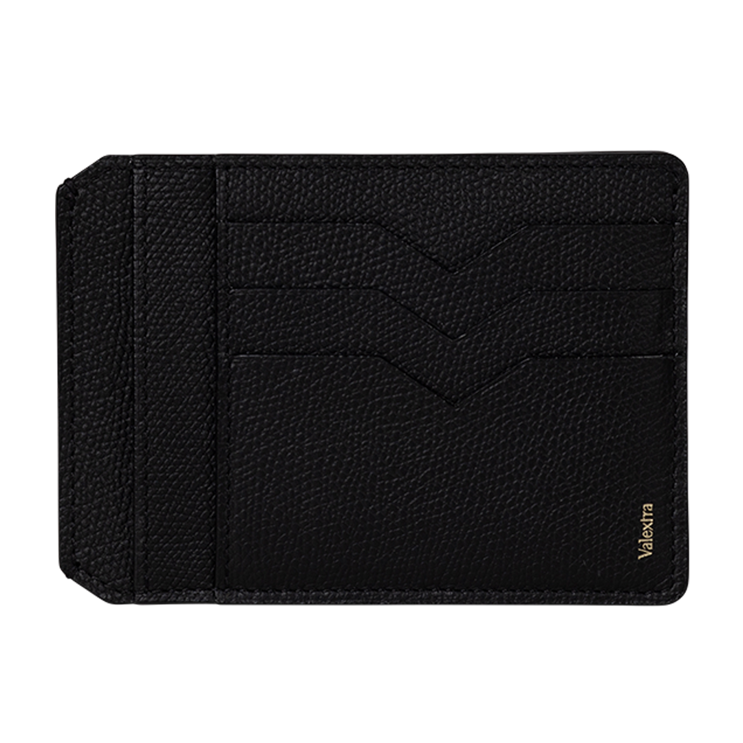 Black Card Case Holder | Front view of Black Card Case Holder VALEXTRA