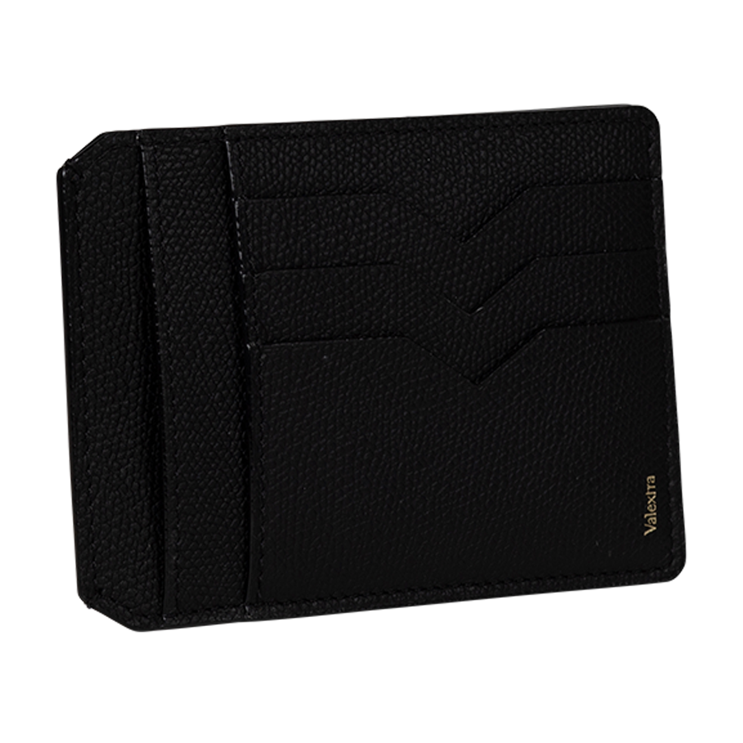 Black Card Case Holder | Side view of Black Card Case Holder VALEXTRA