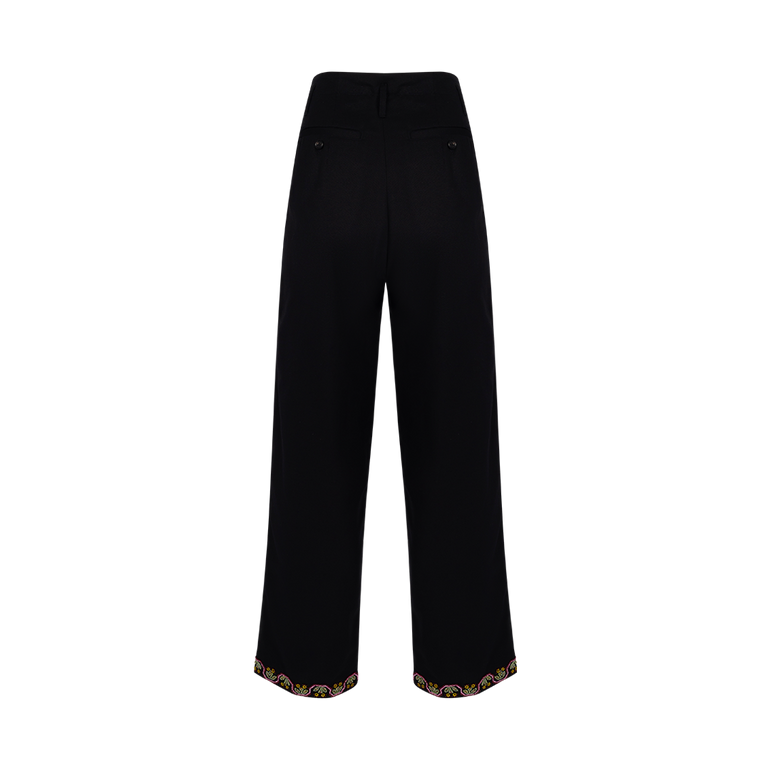 Border Garden Embellished Trousers | Back view of Border Garden Embellished Trousers KHAITE