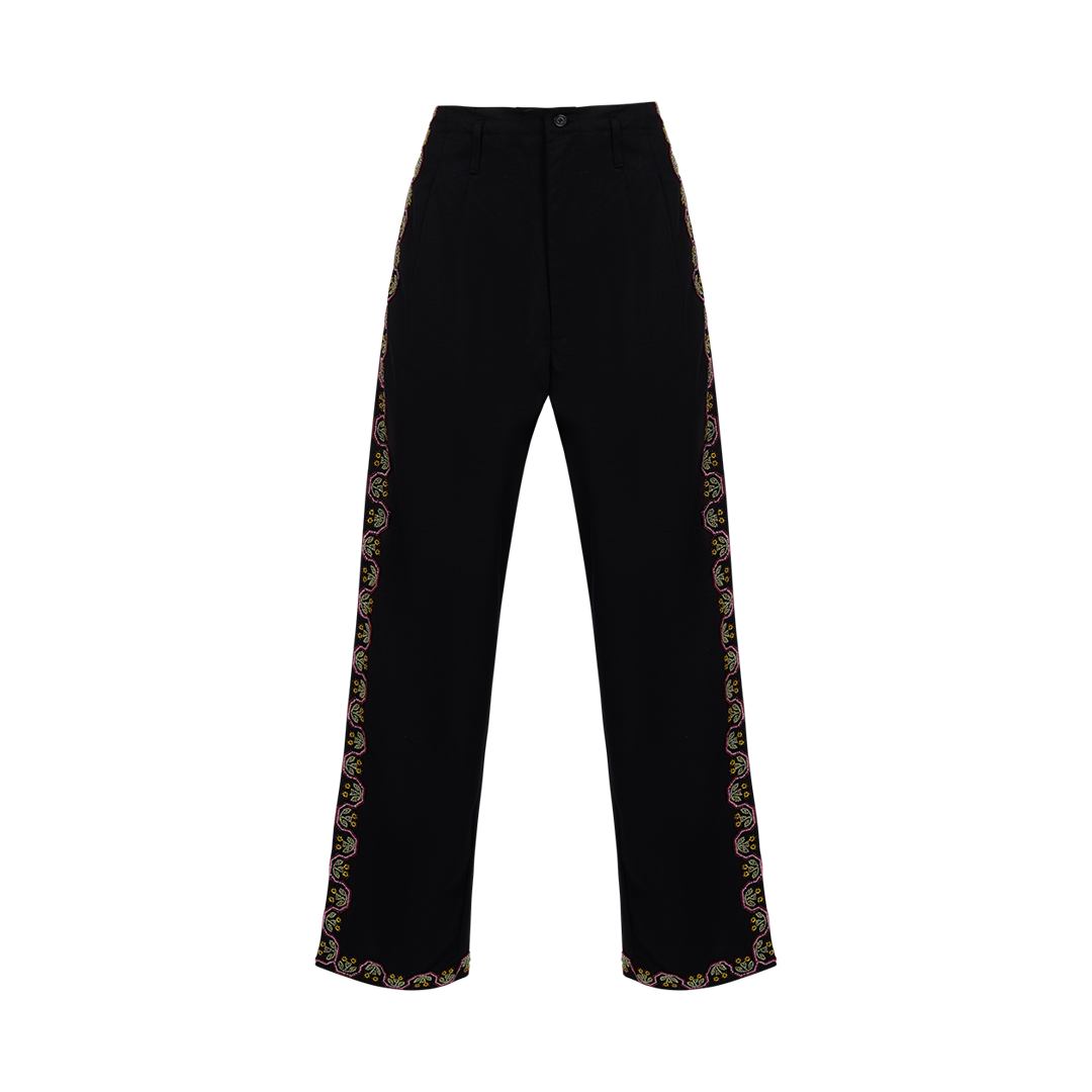 Border Garden Embellished Trousers | Front view of Border Garden Embellished Trousers KHAITE