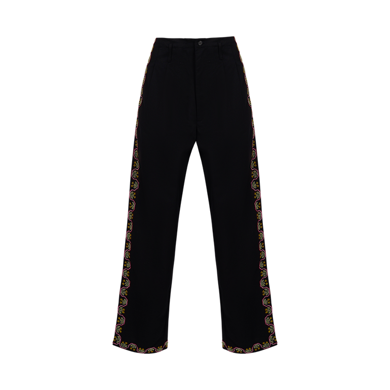 Border Garden Embellished Trousers | Front view of Border Garden Embellished Trousers KHAITE