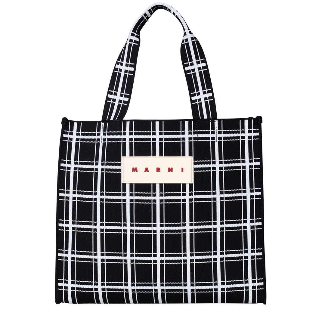 Black And White Check Tote Bag