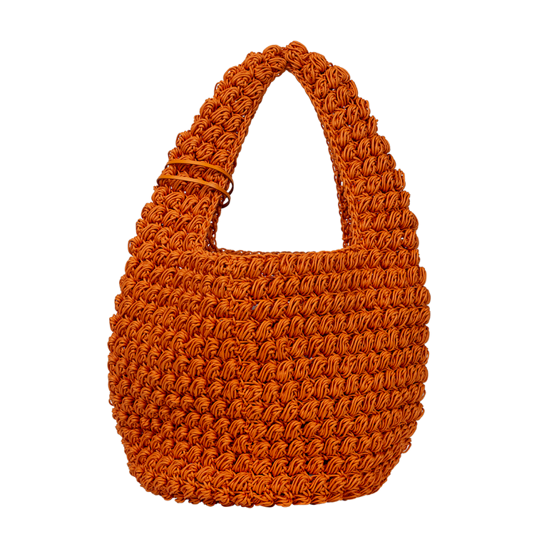 Large Orange Popcorn Basket Hobo Bag | Back view of Large Orange Popcorn Basket Hobo Bag J.W. ANDERSON