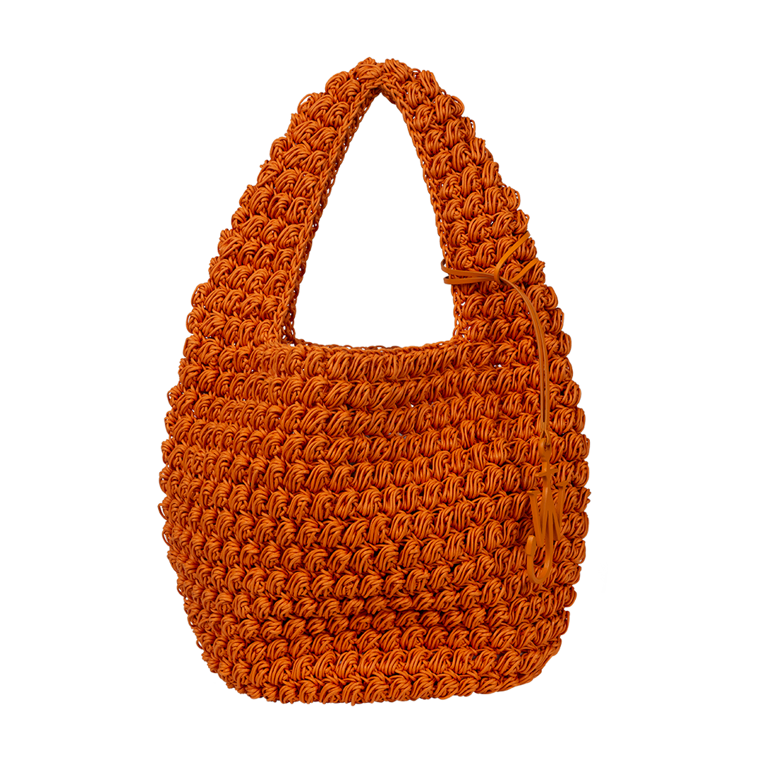 Large Orange Popcorn Basket Hobo Bag | Front view of Large Orange Popcorn Basket Hobo Bag J.W. ANDERSON