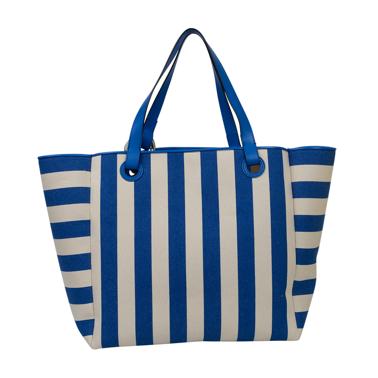 Large Striped Corner Tote Bag | Back view of Large Striped Corner Tote Bag J.W. ANDERSON