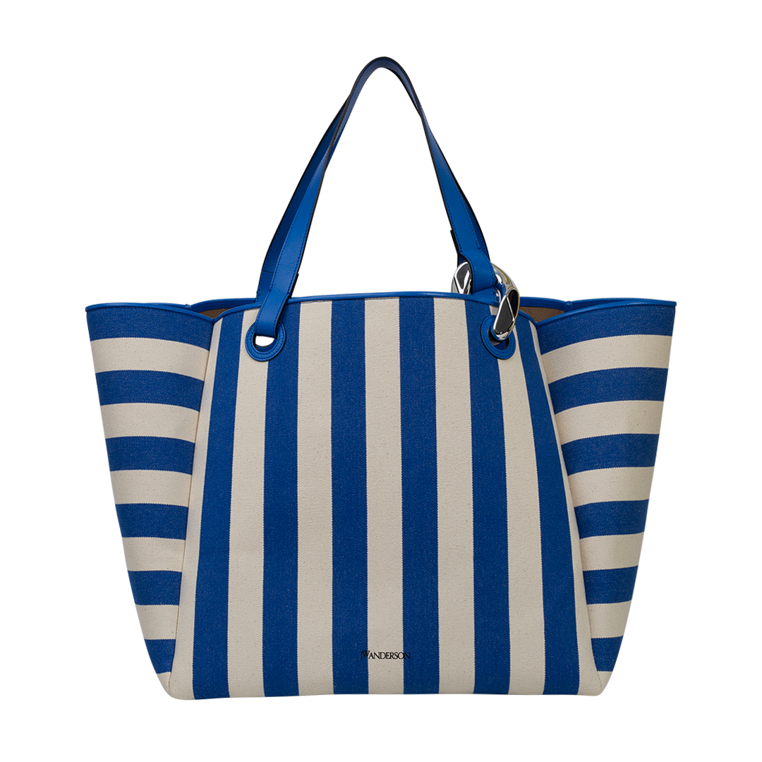 Large Striped Corner Tote Bag | Front view of Large Striped Corner Tote Bag J.W. ANDERSON
