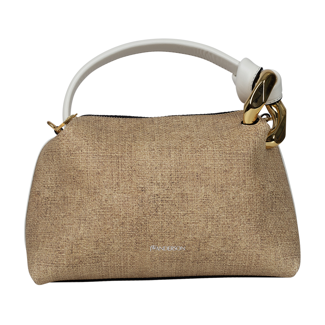 Small Woven-Leather Corner Shoulder Bag | Front view of Small Woven-Leather Corner Shoulder Bag J.W, ANDERSON