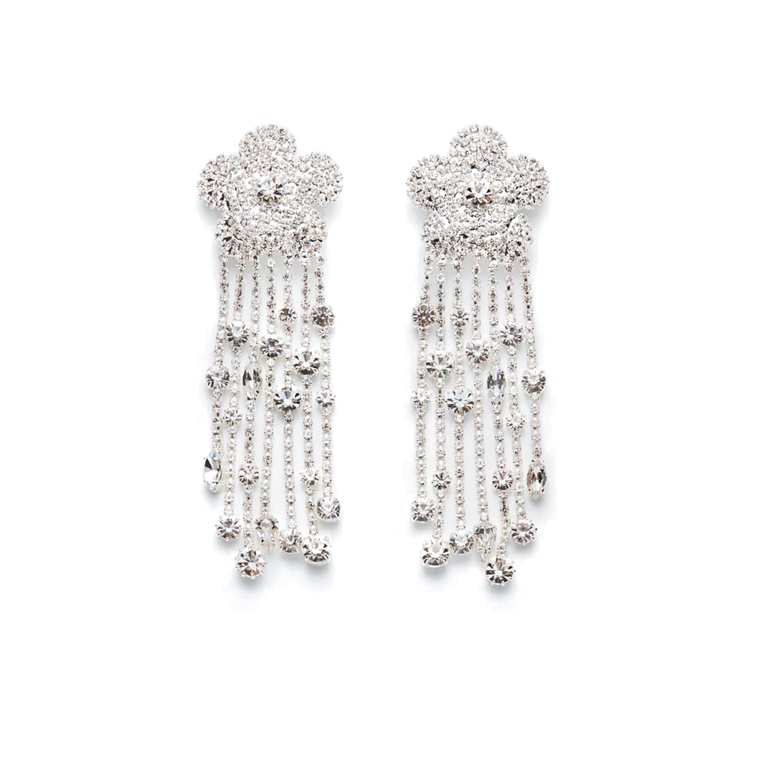 Crystal Flower Earrings | Front view of Crystal Flower Earrings MAGDA BUTRYM