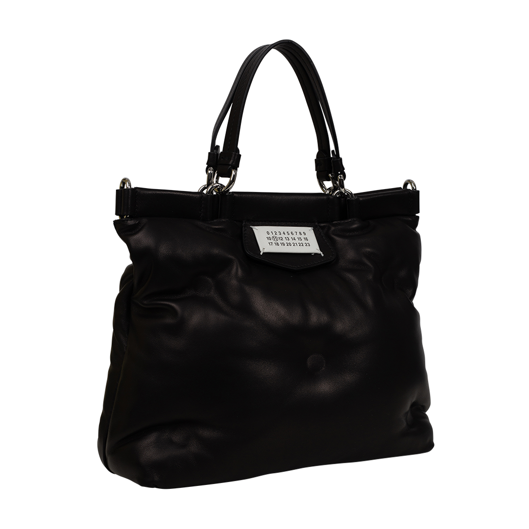 Small Glam Slam Black Shopping Bag | Side View Small Glam Slam Black Shopping Bag MAISON MARGIELA