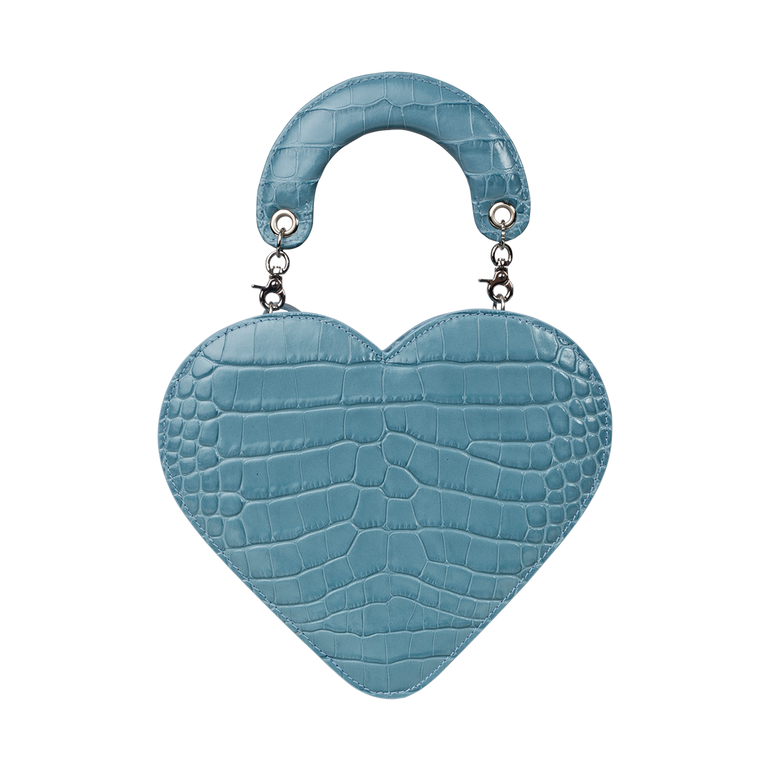 Josephine Heart Crossbody Bag Light Blue | Back view of Josephine Heart Crossbody Bag Light Blue VIVIENNE WESTWOOD