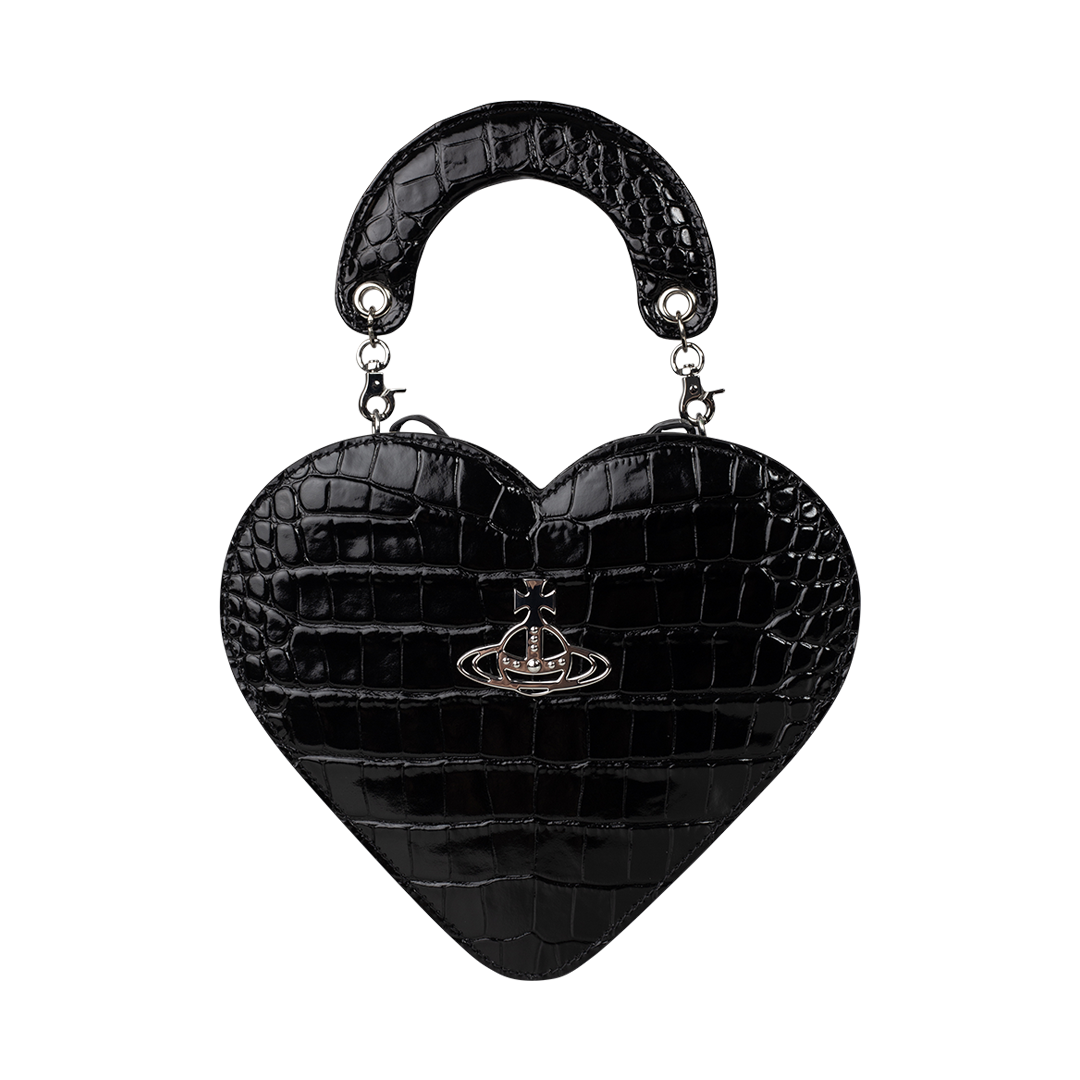 Josephine Heart Crossbody Bag Black | Front view of Josephine Heart Crossbody Bag Black VIVIENNE WESTWOOD