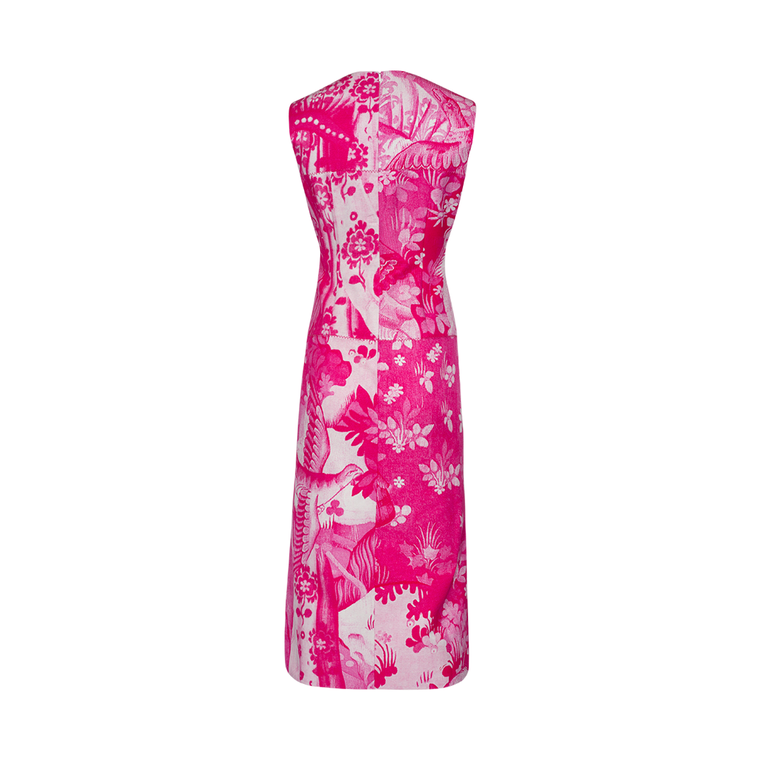Sleeveless Printed Midi Dress | Back view of Sleeveless Printed Midi Dress ERDEM