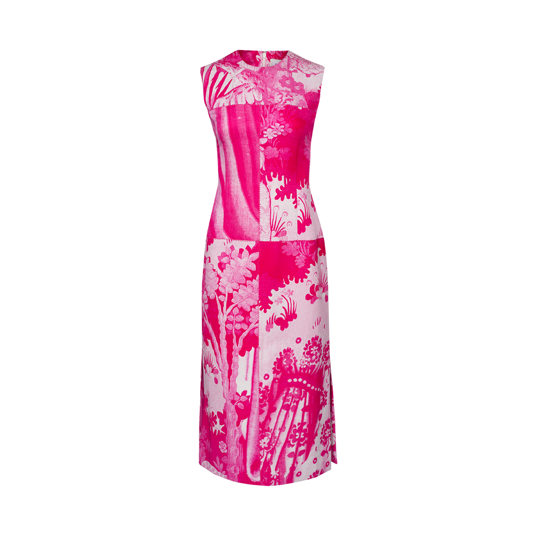 Sleeveless Printed Midi Dress | Front view of Sleeveless Printed Midi Dress ERDEM