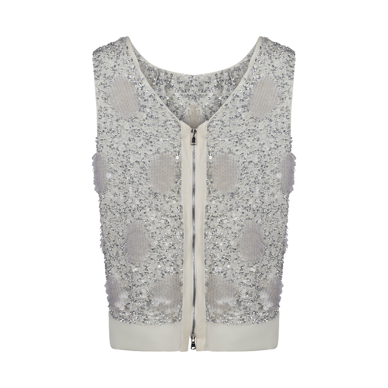 Polka Dot Sequin Top | Back view of Polka Dot Sequin Top DICE KAYEK