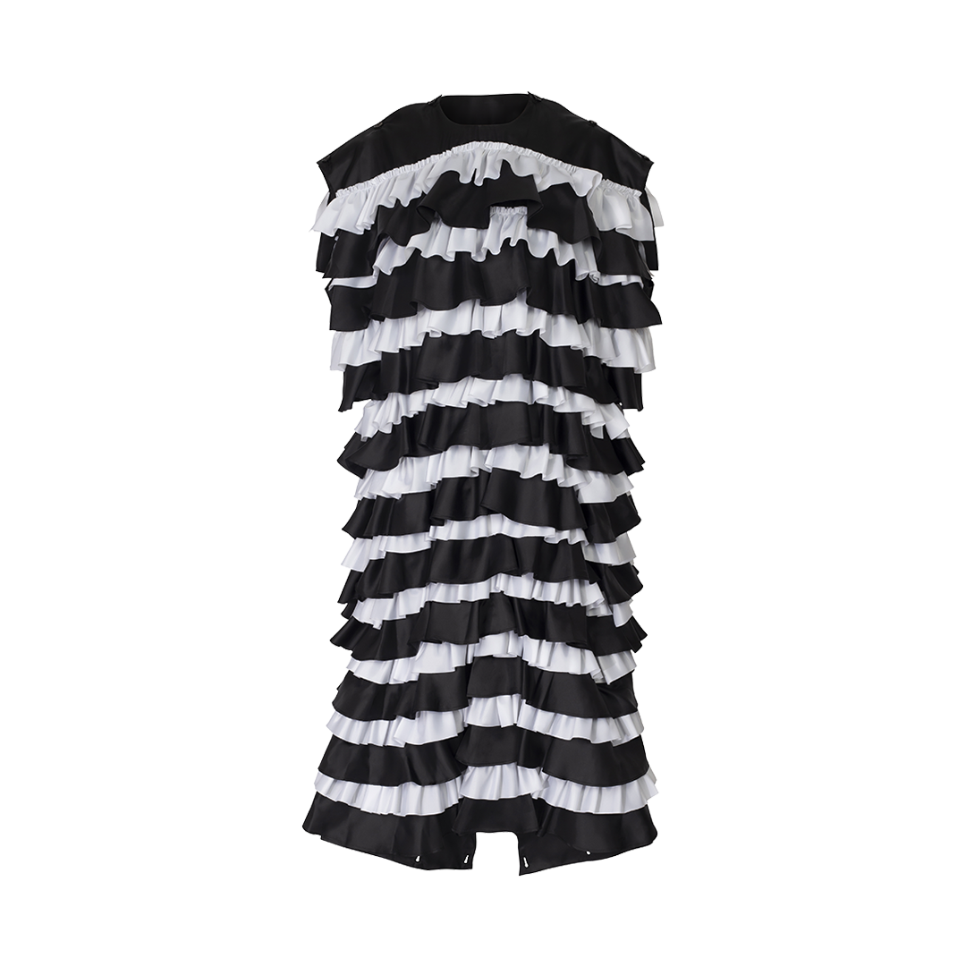 Tiered Ruffle Dress | Back view of Tiered Ruffle Dress NOIR