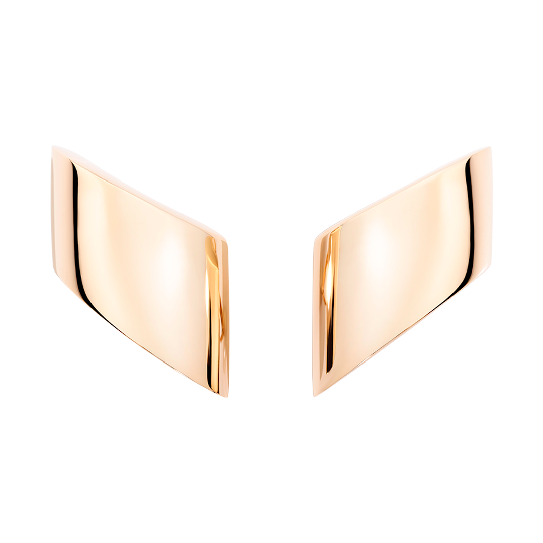 Vague Rose Gold Clip-On Earrings | Front view of Vague Rose Gold Clip-On Earrings VHERNIER