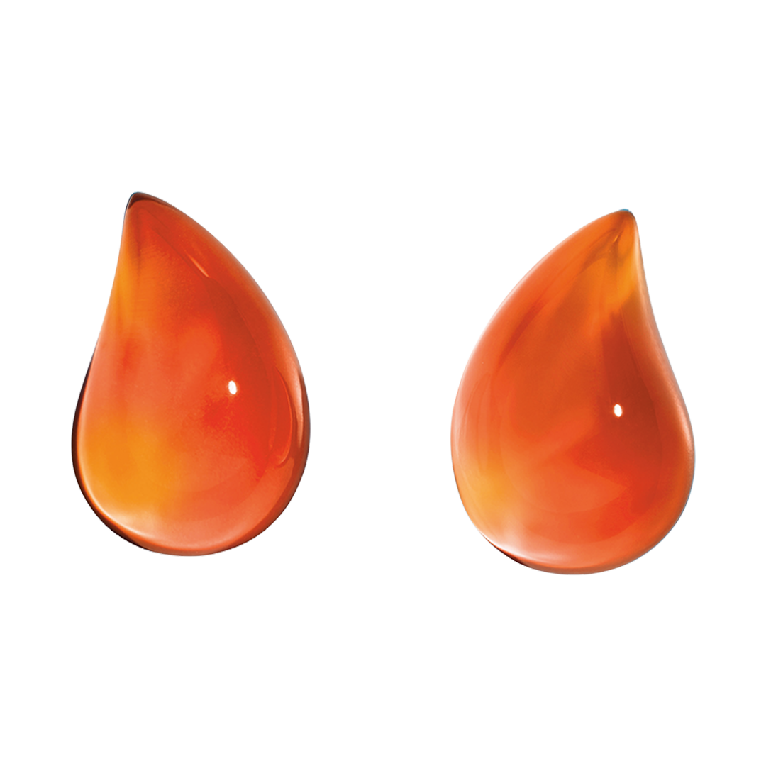 Gocce Cornelian Clip-On Earrings | Front view of Gocce Cornelian Clip-On Earrings VHERNIER