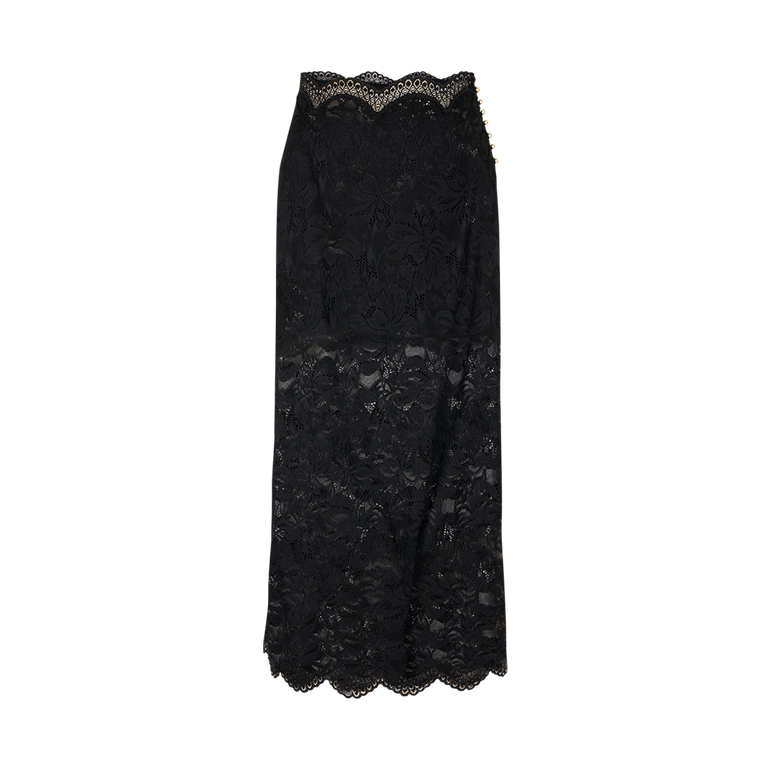 Black lace skirt on a white background