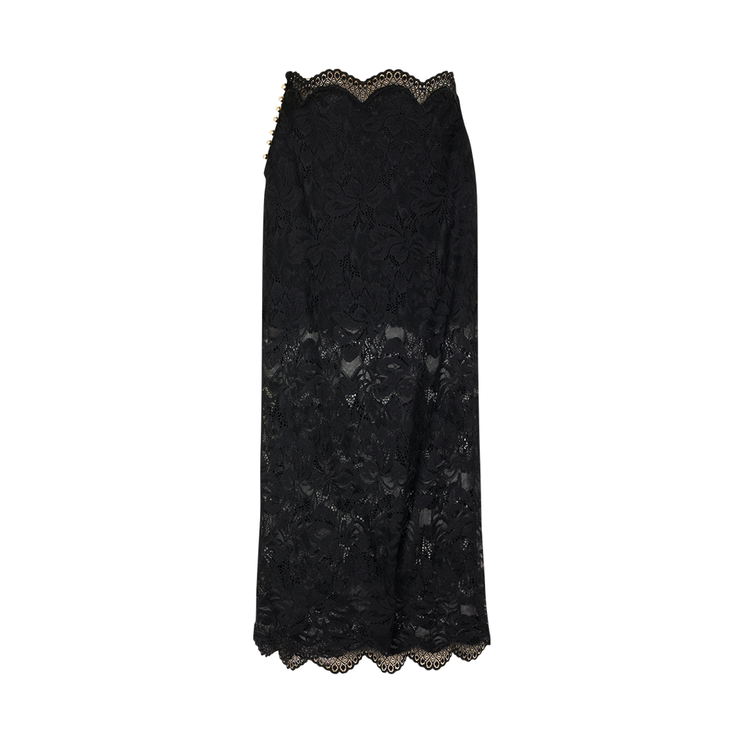 Black lace skirt on a white background