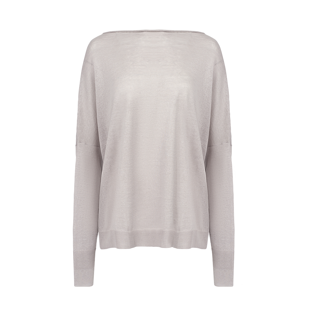Chunky Boat Neck Linen Sweater