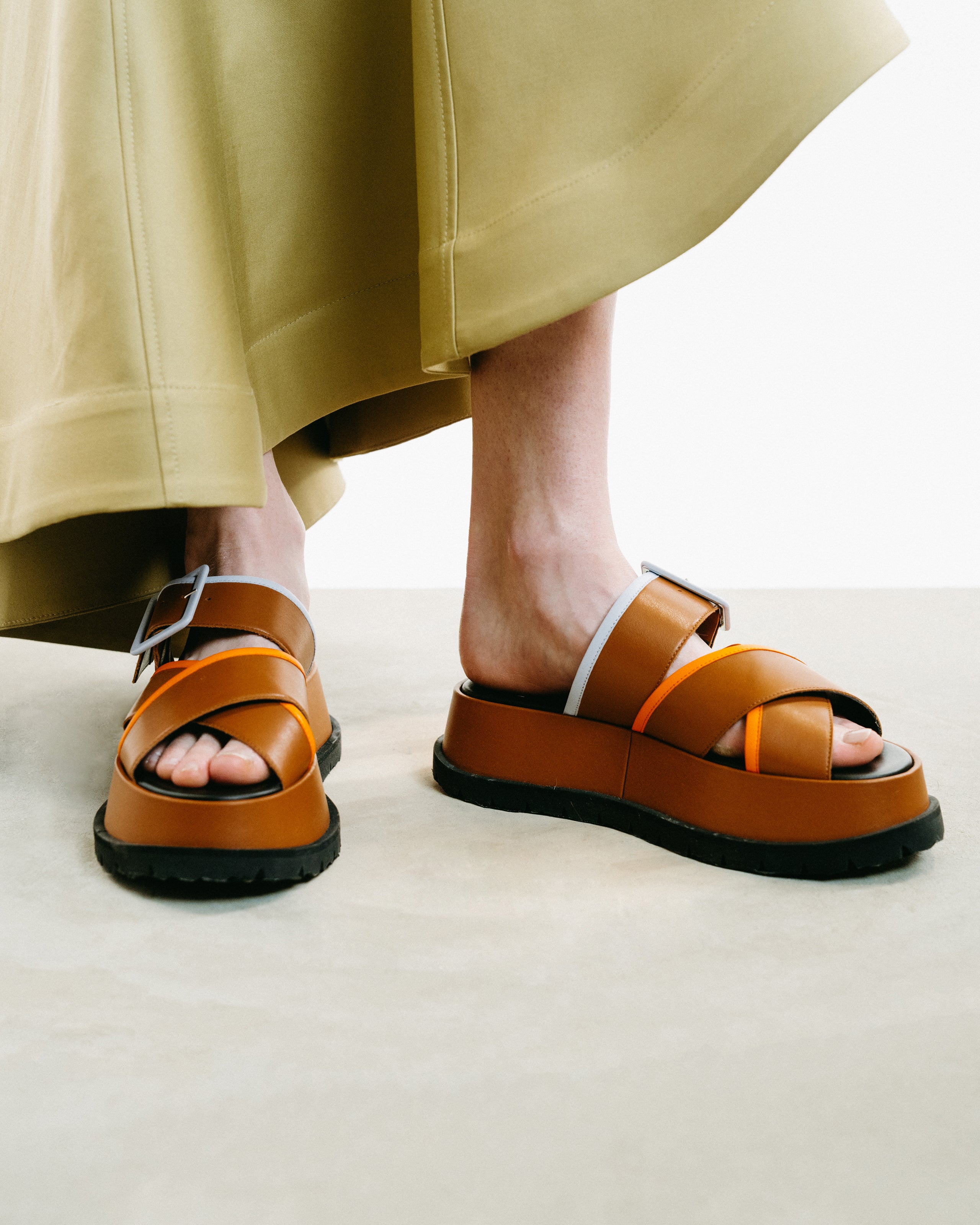 Alpha Maxi Crisscross Buckle Sandals – FORTY FIVE TEN