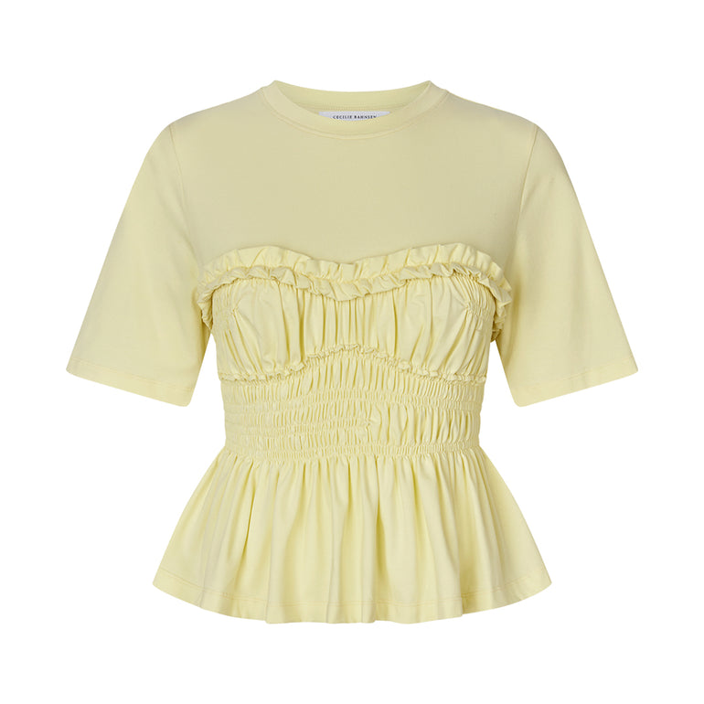 Vilde Top | Front view of Vilde Top Soft Yellow CECILIE BAHNSEN