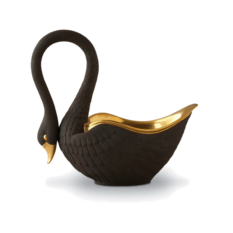 Swan Bowl Black | Front view of Swan Bowl Black L'OBJECT