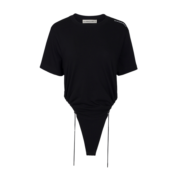 Ruched Bodysuit T-Shirt | Front view of Ruched Bodysuit T-Shirt Y/PROJECT