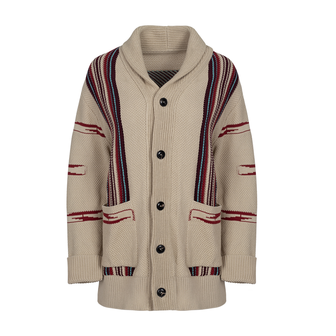 Henry Striped Cardigan Multicolor | Front view of Henry Striped Cardigan Multicolor FORTELA