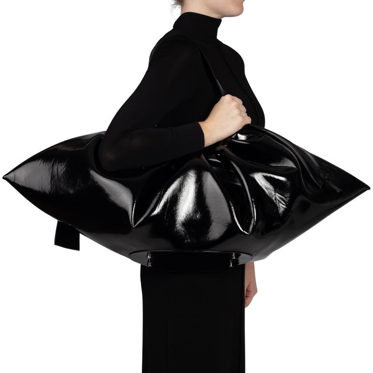 On model of MELITTA BAUMEISTER Puffle Weekender in Black