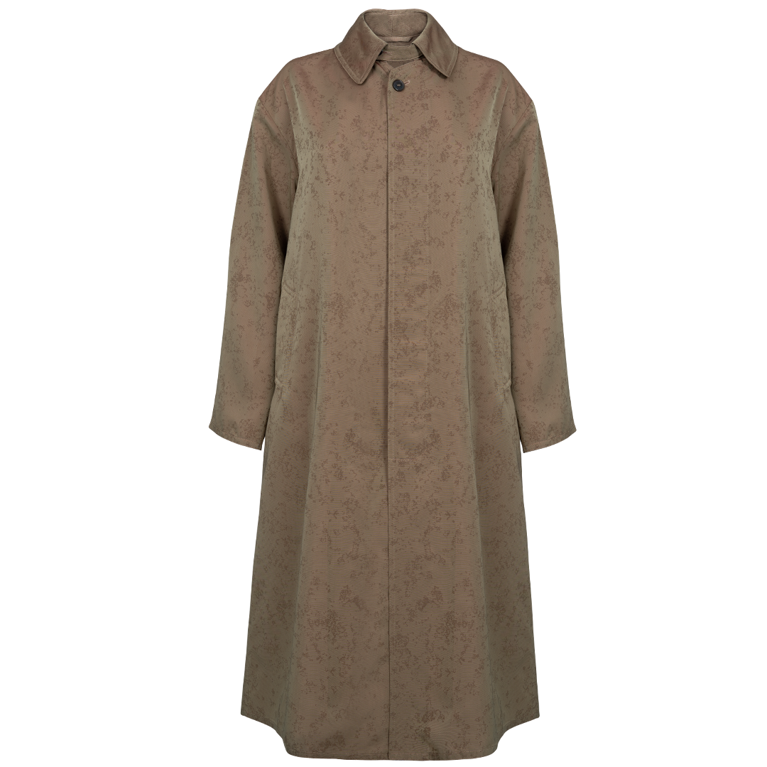 Camel Trench Coat | Front view of MAISON MARGIELA Camel Trench Coat