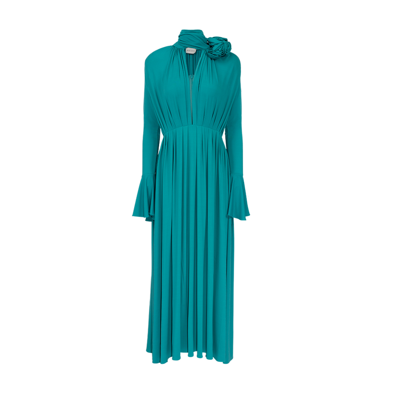 Appliquéd Pleated Gown | Front view of Appliquéd Pleated Gown MAGDA BUTRYM