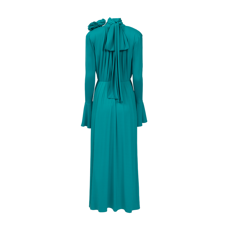 Appliquéd Pleated Gown | Back view of Appliquéd Pleated Gown MAGDA BUTRYM