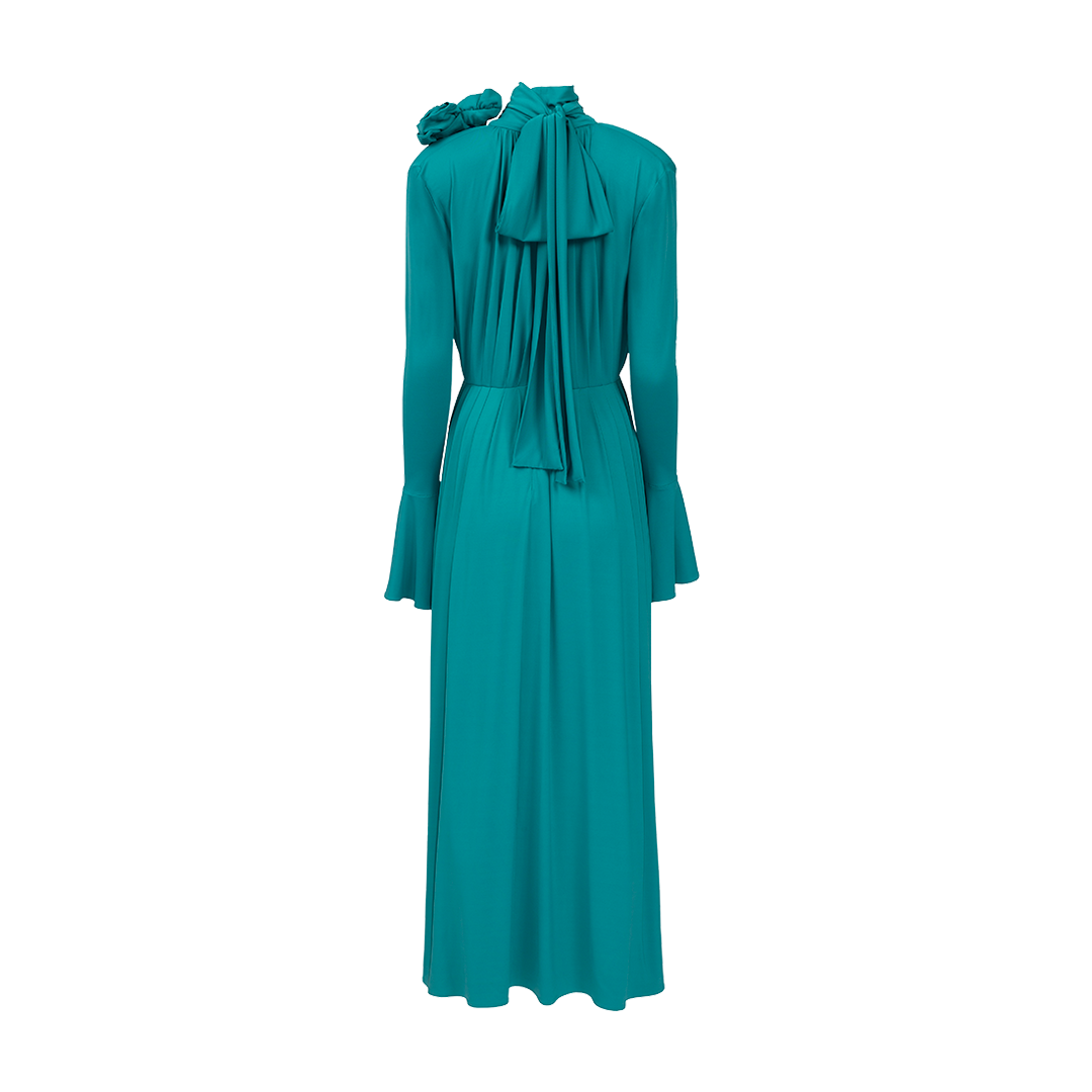 Appliquéd Pleated Gown | Back view of Appliquéd Pleated Gown MAGDA BUTRYM