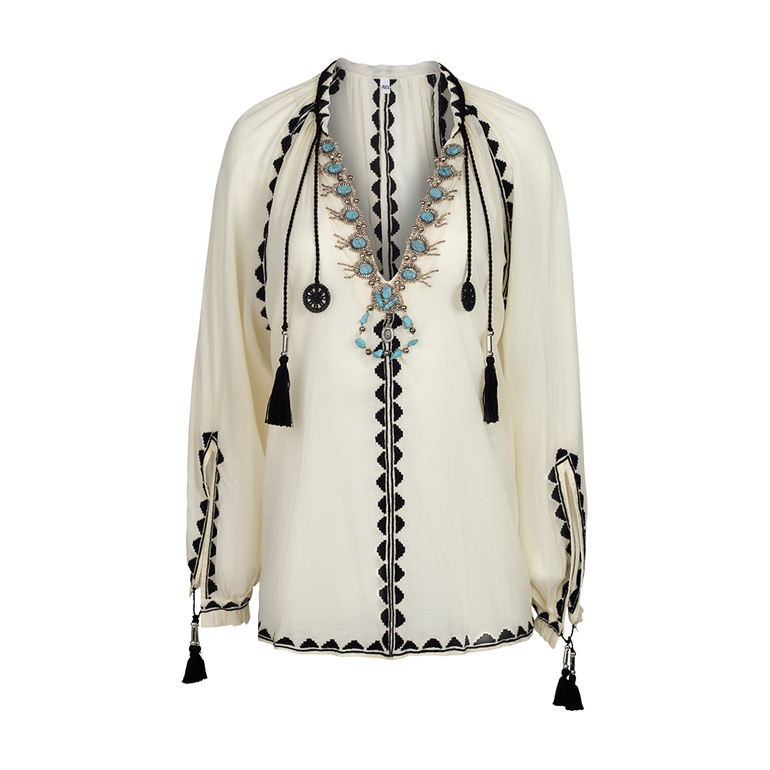 Ghodsi Embroidered Blouse | Front view of Ghodsi Embroidered Blouse FORTELA