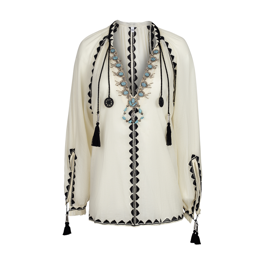 Ghodsi Embroidered Blouse | Front view of Ghodsi Embroidered Blouse FORTELA
