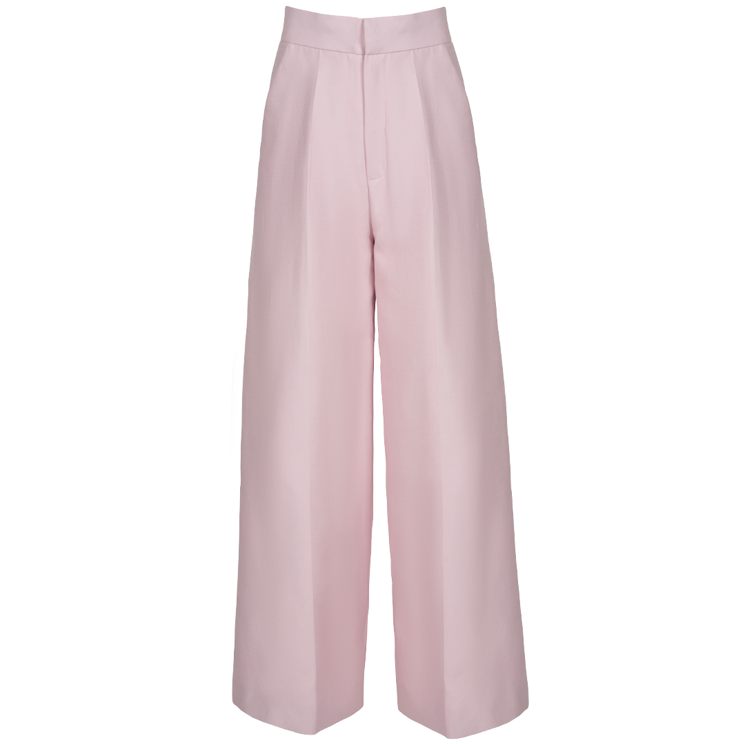 Wide-Leg Pants | Front view of DICE KAYEK Wide-Leg Pants in Pink