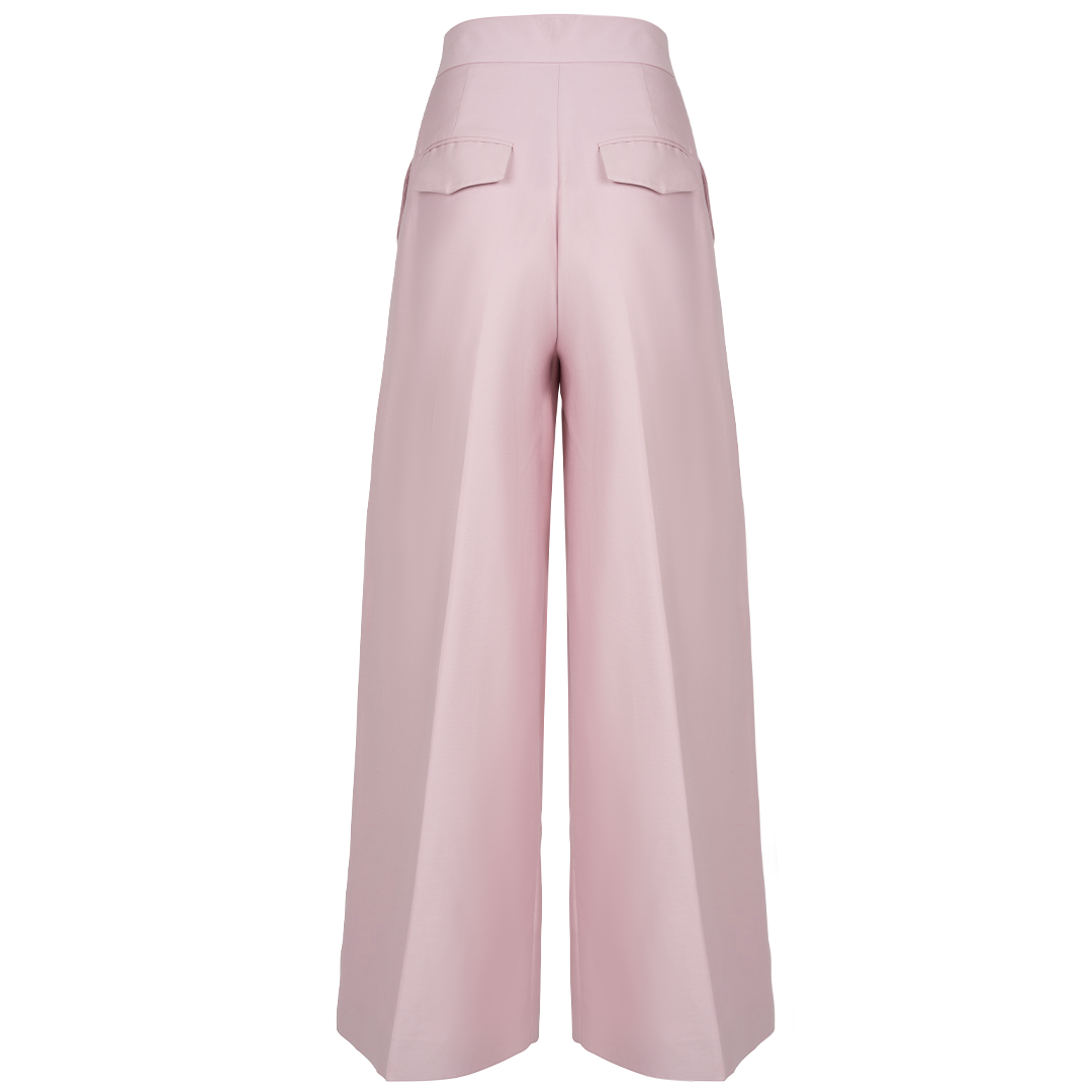 Wide-Leg Pants | Back view of DICE KAYEK Wide-Leg Pants in Pink