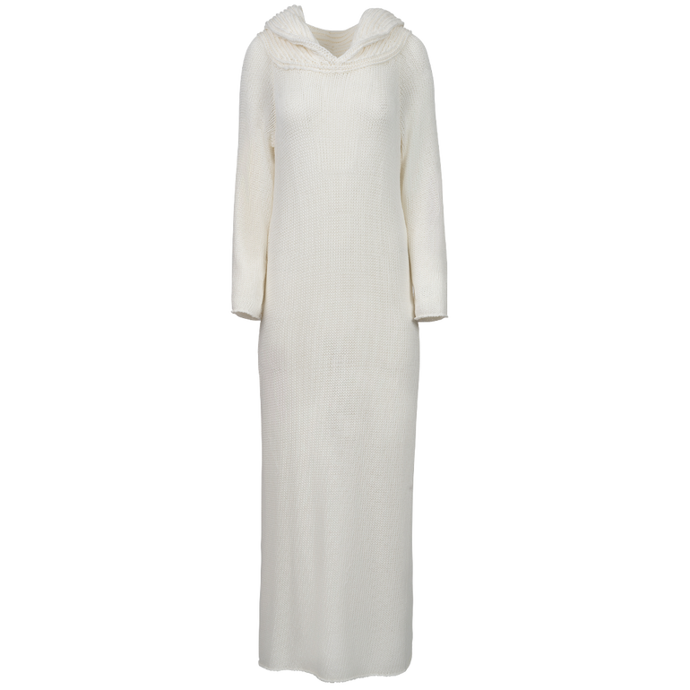 Cyra Maxi Dress | Front view of KHAITE Cyra Maxi Dress in Ivory