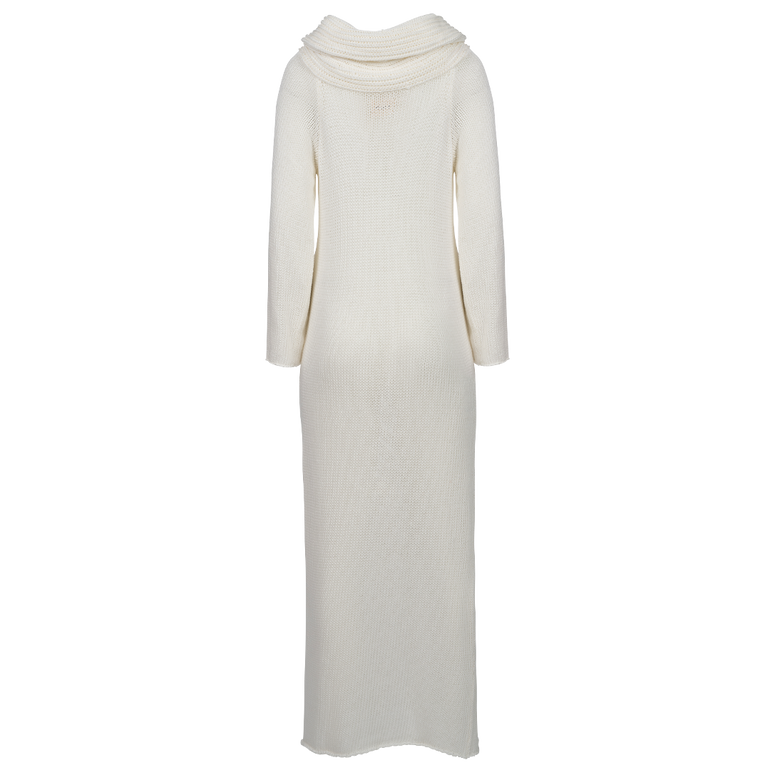 Cyra Maxi Dress | Back view of KHAITE Cyra Maxi Dress in Ivory