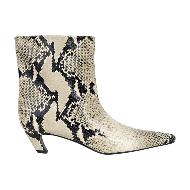 Arizona Ankle Boot Python Embossed | Front view of Arizona Ankle Boot Python Embossed KHAITE