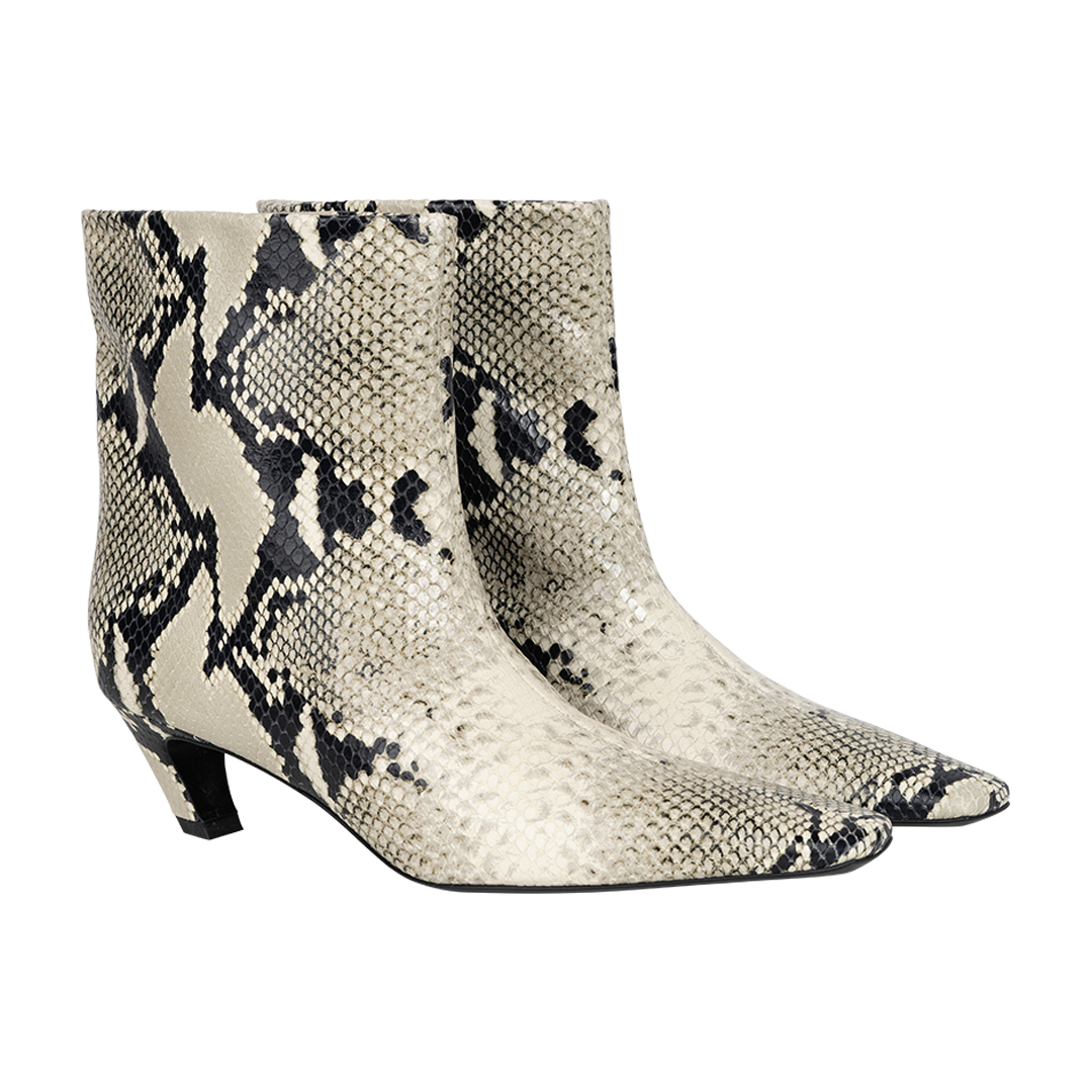 Arizona Ankle Boot Python Embossed | View of pair view of Arizona Ankle Boot Python Embossed KHAITE