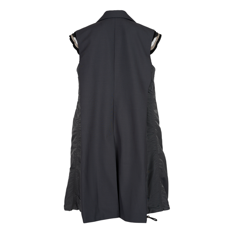 Woven Vest | Back view of SACAI Woven Vest in Blue