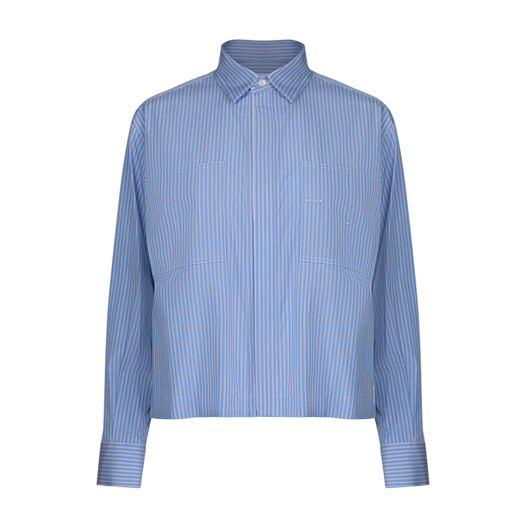 Thomas Mason Stripe Button-Down Shirt | Front view of Thomas Mason Stripe Button-Down Shirt SACAI